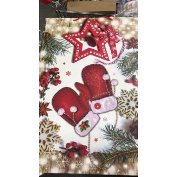   KARÁCSONYI AJÁNDÉKTÁSKA KÉTSZINŰ NAGY FÉNYES 72X50X18CM