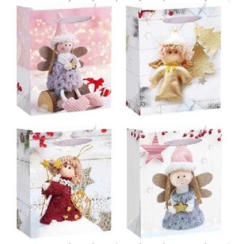 KARÁCSONYI AJÁNDÉKTÁSKA "ANGYAL "31X40X12CM