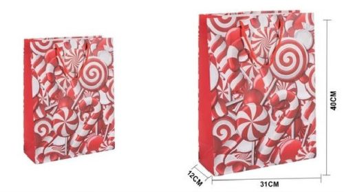 KARÁCSONYI AJÁNDÉKTÁSKA "SZALONCUKOR" 31X40X12CM