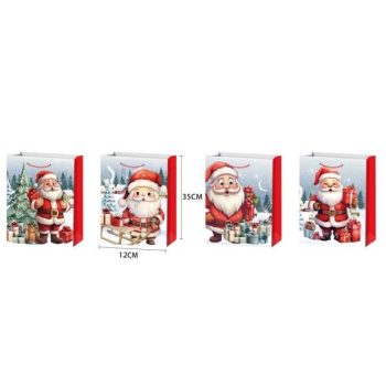 KARÁCSONYI AJÁNDÉKTÁSKA "MIKULÁS" 12X35X9CM