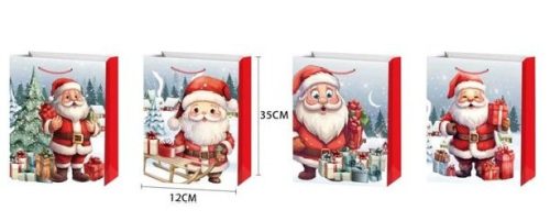 KARÁCSONYI AJÁNDÉKTÁSKA "MIKULÁS" 12X35X9CM