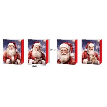 KARÁCSONYI AJÁNDÉKTÁSKA "MIKULÁS" 12X35X9CM