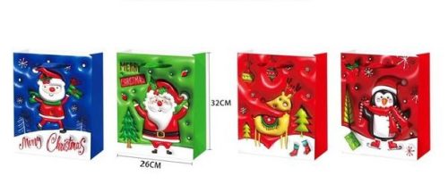 KARÁCSONYI AJÁNDÉKTÁSKA 26X32X10CM 3D