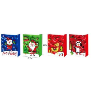 KARÁCSONYI AJÁNDÉKTÁSKA 31X40X12CM 3D