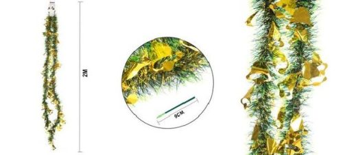 GIRLAND CSENGŐ DEKORRAL SÁRGA 2M