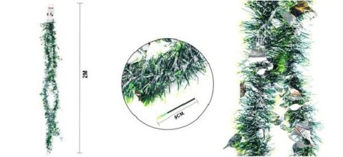 GIRLAND CSENGŐ DEKORRAL EZÜST 2M