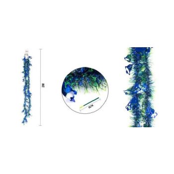 GIRLAND CSENGŐ DEKORRAL KÉK 2M