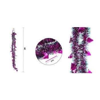GIRLAND FENYŐ DEKORRAL LILÁS 2M