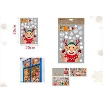 ABLAKMATRICA STATIKUS KARÁCSONYI SZARVAS 30X20CM