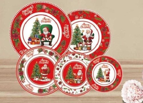 TÁNYÉR OPÁL ÜVEG KARÁCSONYI 25CM