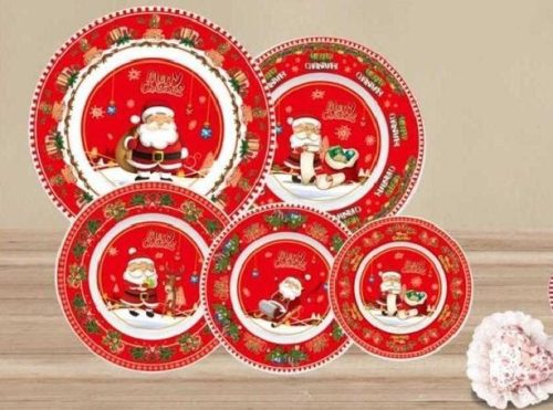 TÁNYÉR OPÁL ÜVEG KARÁCSONYI 20CM