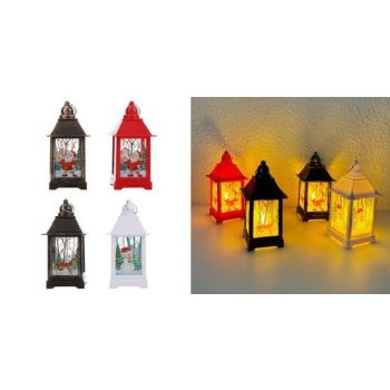 KARÁCSONYI NÉGYSZÜGLETŰ LÁMPÁS SZÍNES, LEDDEL 4F.