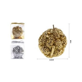 GYERTYA KARÁCSONYI GÖMB 6,5X7CM 2F.