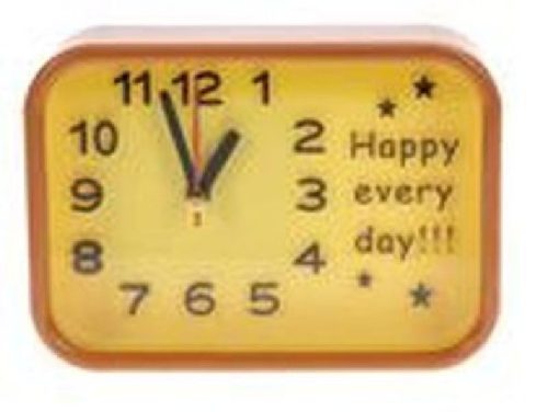 ÉBRESZTŐÓRA 13X9CM "HAPPY EVERY DAY" SÁRGA