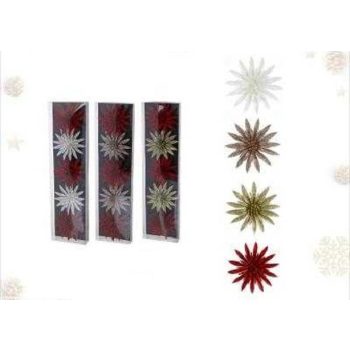   KARÁCSONYI DÍSZ DOBOZOS MEDÁLKÉSZLET "VIRÁGSZIROM" 5DB