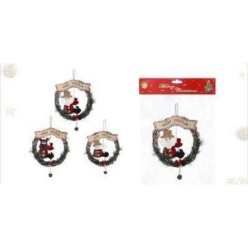 KARÁCSONYFA FÜGGŐ DÍSZ MEDÁL HARANGGAL 22CM