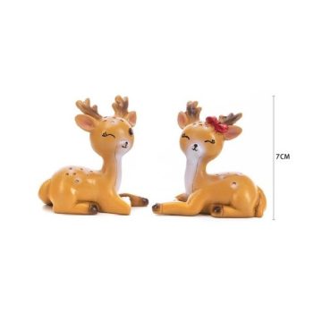 KARÁCSONYI DEKOR KÉZMŰVES SZARVAS 7CM