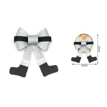 KARÁCSONYI DÍSZ MASNI LÁBAKKAL CSILLOGÓS ARANY 18X25CM