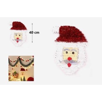 KARÁCSONYI DÍSZ FÜGGŐ MIKULÁSFEJ 40CM