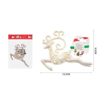 KARÁCSONYI DÍSZ SZARVAS 13,5X9,5CM