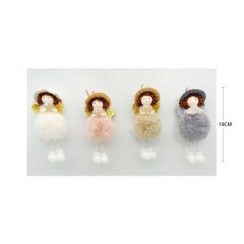 FÜGGŐDÍSZ KARÁCSONYI ANGYAL 16CM 4F.