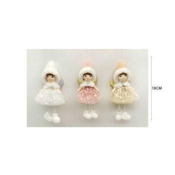FÜGGŐDÍSZ KARÁCSONYI ANGYAL 18CM 3F.