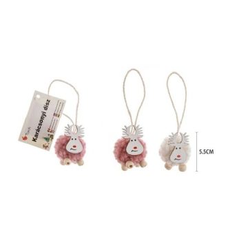 FÜGGŐDÍSZ KARÁCSONYI SZARVAS 4X5,5CM 2F.