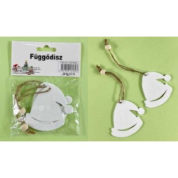KARÁCSONYI FÜGGŐDÍSZ FA MIKULÁS SAPKA 2DB 7CM