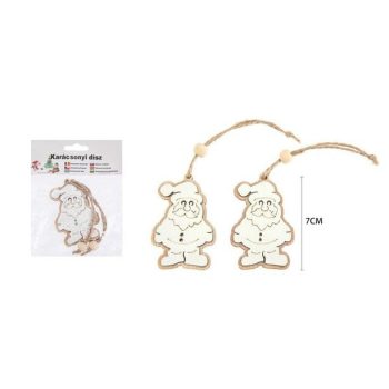 KARÁCSONYI FÜGGŐDÍSZ FA MIKULÁS 2DB 7CM