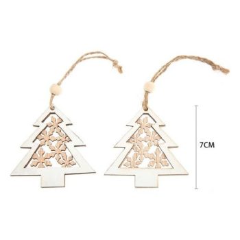   KARÁCSONYI FÜGGŐDÍSZ FA KÉTRÉTEGŰ KARÁCSONYFA 2DB 7CM