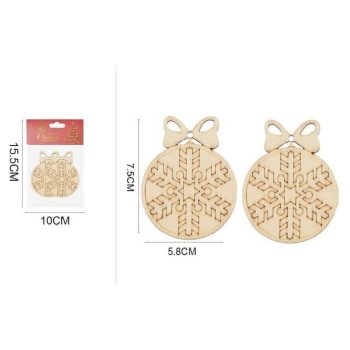 KARÁCSONYFA DÍSZ FÁBÓL 7,5X5,8CM 2DB/CSOMAG