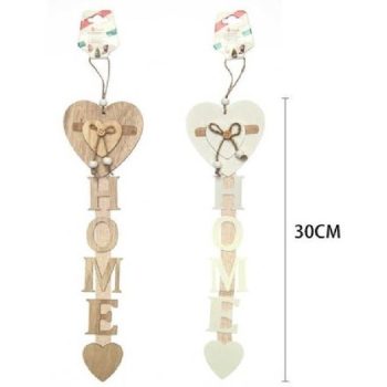 KARÁCSONYI FÜGGŐDÍSZ "HOME & SZÍV" 30CM