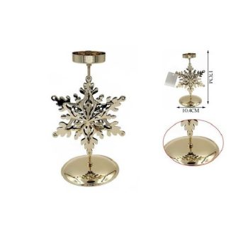 GYERTYATARTÓ FÉM HÓPEHELY 10,4X17CM