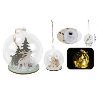 KARÁCSONYFA GÖMB LEDES 7M5X9CM TÖBB FÉLE