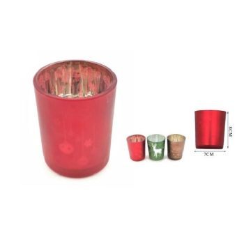 GYERTYATARTÓ ÜVEG 7X8CM 3F.