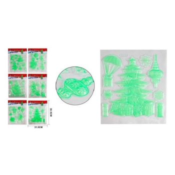 KARÁCSONYI DÍSZ VILÁGÍTÓ MATRICA 31,5X39,5CM ZÖLD