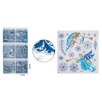 KARÁCSONYI DÍSZ HAB MATRICA ANGYALOK 31,5X39,5CM KÉK