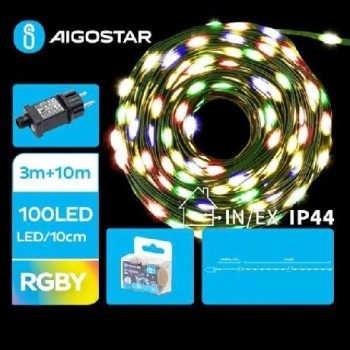   FÉNYFÜZÉR KÜLTÉRI CSÍK SZÍNES (PIROS,ZÖLD,SÁRGA,KÉK) 3+10M 100LED 8FUNKCIÓ+IDŐZÍ