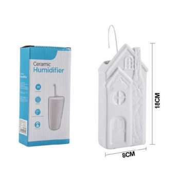 PÁROLOGTATÓ KERÁMIA 3D HÁZIKÓ FEHÉR 8X18CM