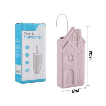 PÁROLOGTATÓ KERÁMIA 3D HÁZIKÓ RÓZSASZÍN 8X18CM