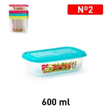 ÉTELTÁROLÓ DOBOZ SZÖGLETES MŰA. 600ML