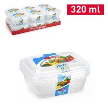 ÉTELTÁROLÓ DOBOZ SZETT SZÖGLETES 2DB-OS MŰA. 320ML