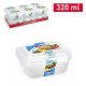 ÉTELTÁROLÓ DOBOZ SZETT SZÖGLETES 2DB-OS MŰA. 320ML