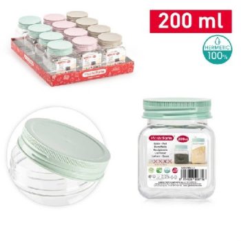 TÁROLÓ 200ML ÁTLÁTSZÓ MŰANYAG CSAVAROS TETEJŰ