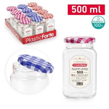 TÁROLÓ 500ML ÁTLÁTSZÓ MŰANYAG CSAVAROS TETEJŰ