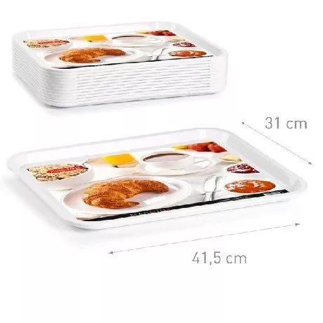 TÁLCA MŰANYAG EGYSZÍNŰ 31*41,5CM FEHÉR