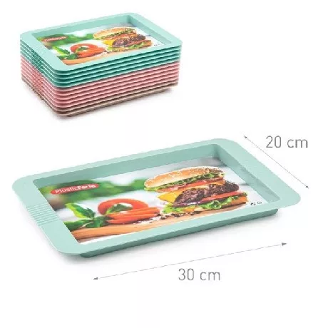 TÁLCA MŰANYAG EGYSZÍNŰ 20*30CM HÁROM SZÍNBEN