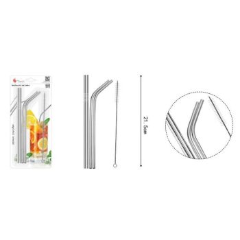 SZÍVÓSZÁL FÉM 21,5CM 4DB-OS + TISZTÍTÓ