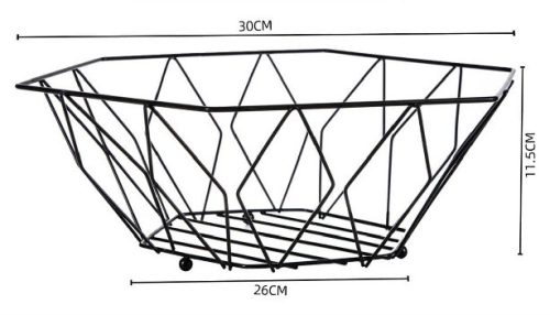 GYÜMÖLCSKOSÁR FÉM FEKETE 30X11,5CM