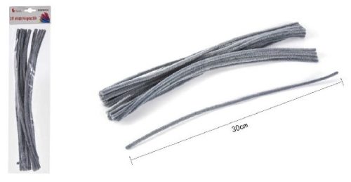 ZSENÍLIA DRÓT 30CM 20DB-OS V.SZÜRKE
